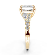 Princess Marquise Side Stone Pavé lab-grown diamond ring in yellow gold