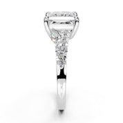 Princess Marquise Side Stone Pavé lab-grown diamond ring in white gold / platinum