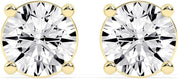 Round lab-grown diamond studs in 14K gold-plated silver