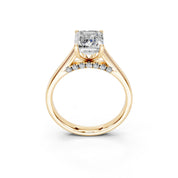 Emerald Hidden Pavé Cathedral lab-grown diamond ring in yellow gold