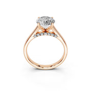 Round Hidden Pavé Cathedral lab-grown diamond ring in rose gold