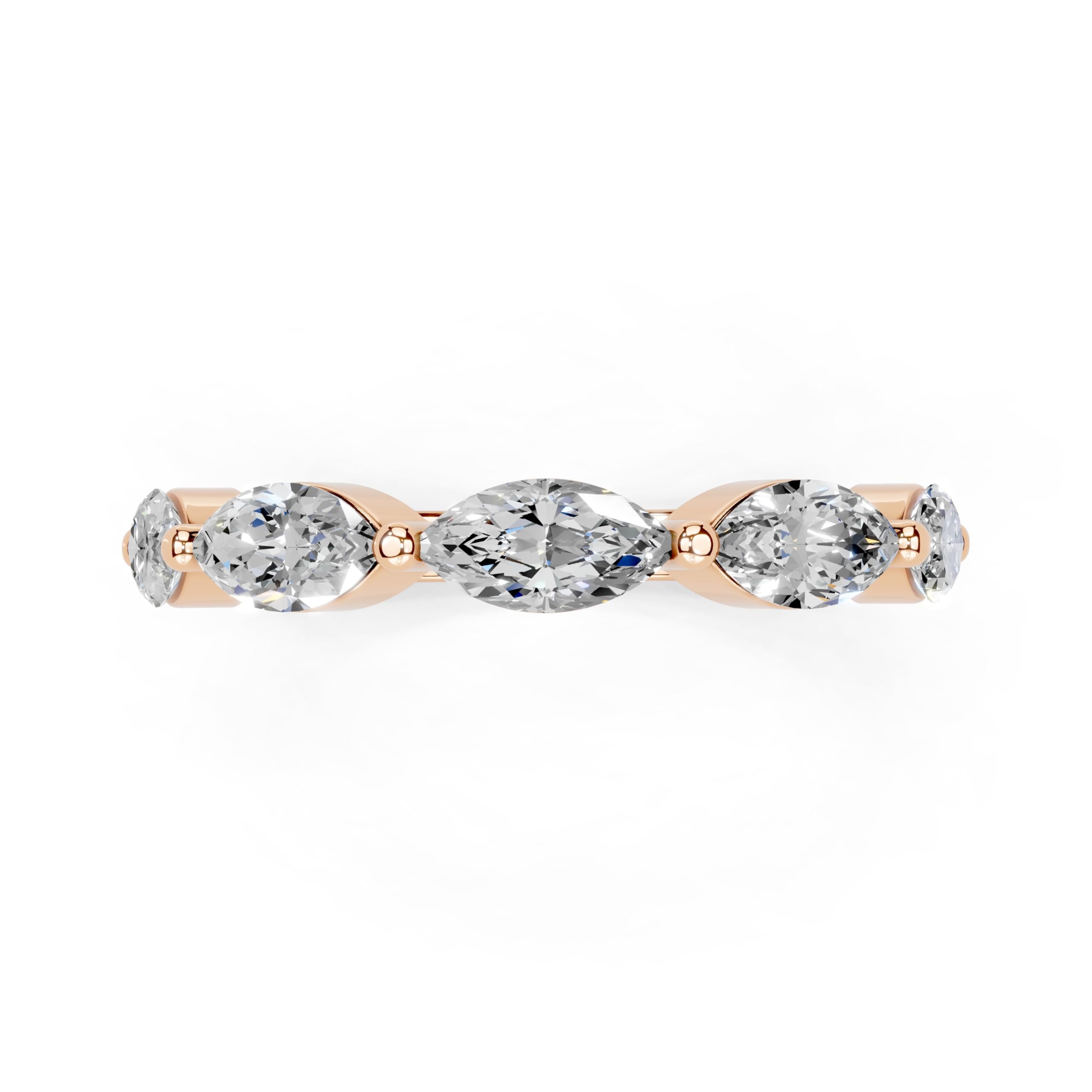 Marquise Marquise Half Eternity Band lab-grown diamond band in rose gold