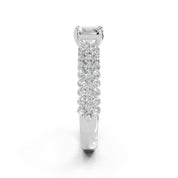 Asscher Multi-Row Pavé lab-grown diamond ring in rose gold