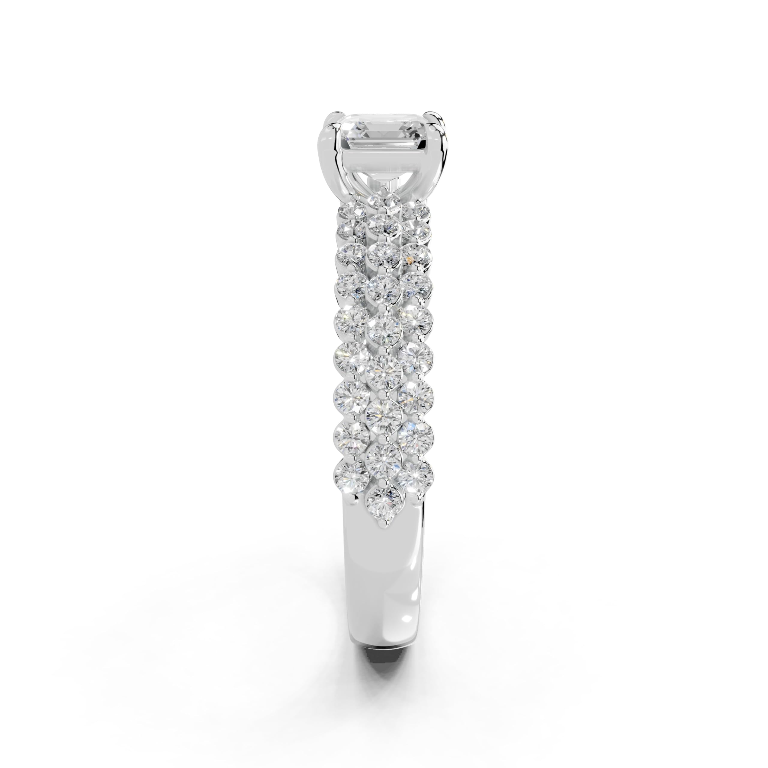 Asscher Multi-Row Pavé lab-grown diamond ring in rose gold