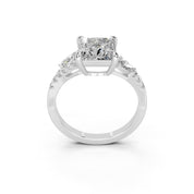 Princess Marquise Side Stone Pavé lab-grown diamond ring in white gold / platinum