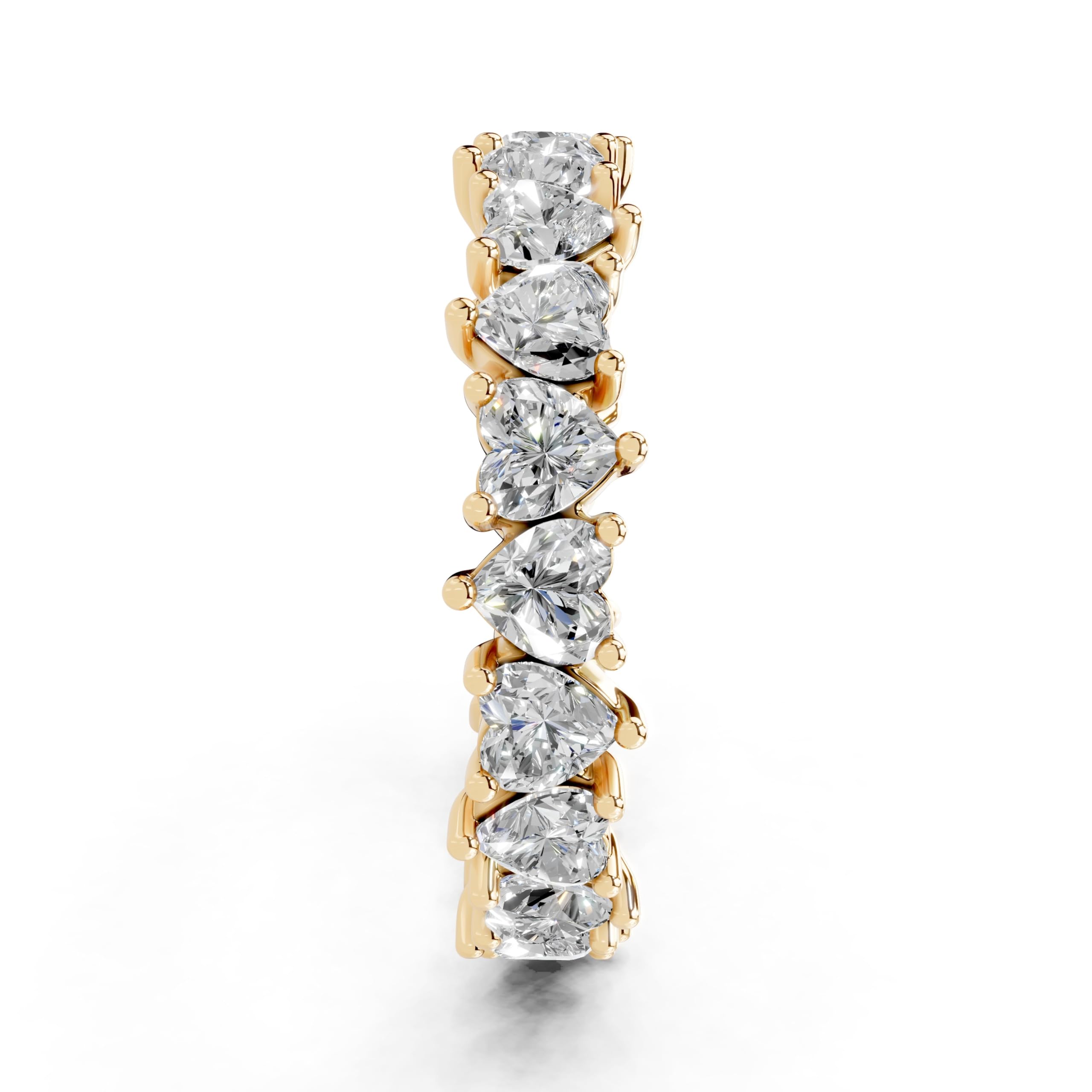Heart Eternity Band lab-grown diamond band in yellow gold