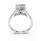 Princess Hidden Pavé Cathedral lab-grown diamond ring in white gold / platinum