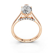 Marquise Hidden Pavé Cathedral lab-grown diamond ring in rose gold