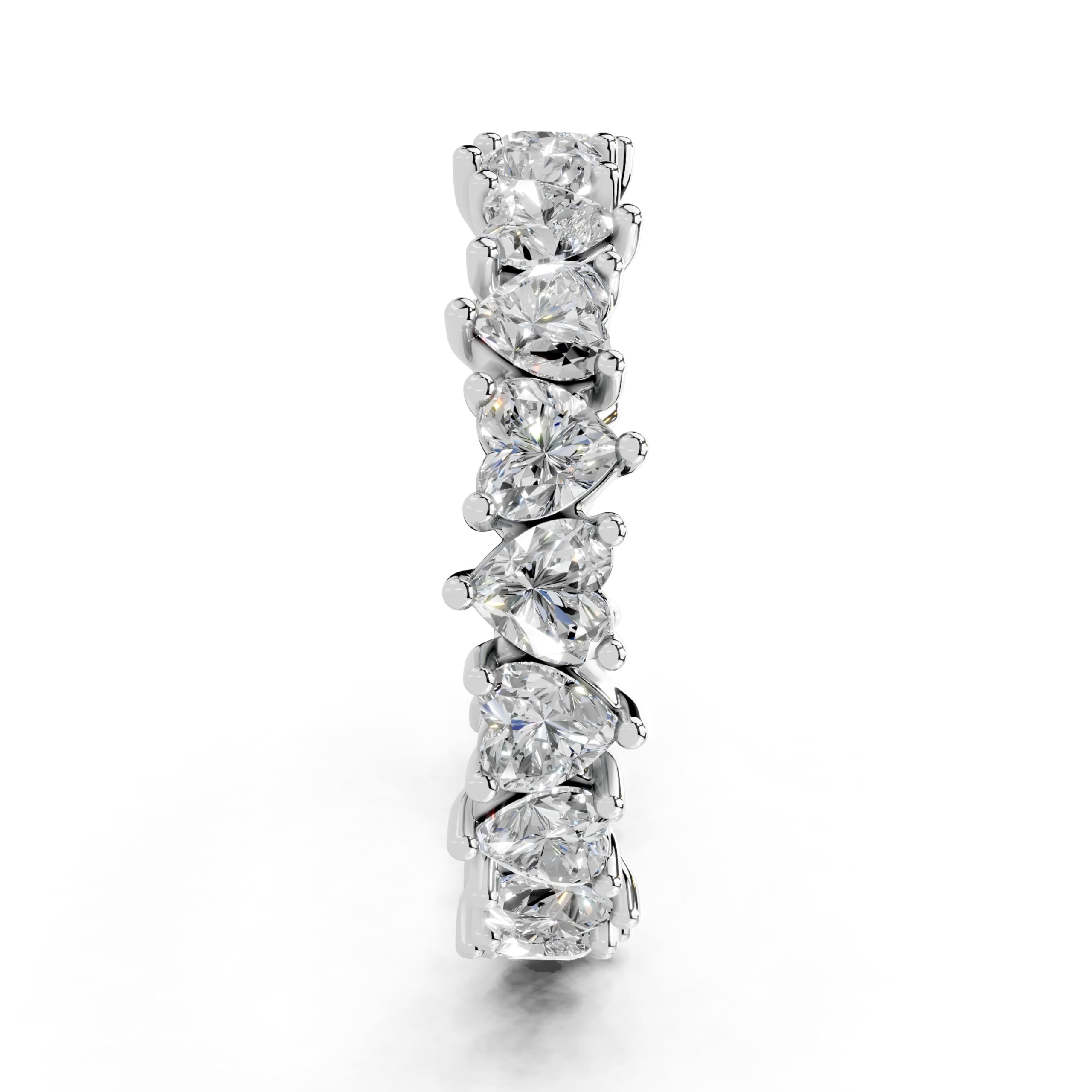 Heart Eternity Band lab-grown diamond band in white gold / platinum