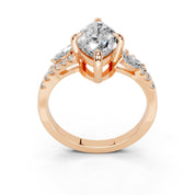 Marquise Marquise Side Stone Pavé lab-grown diamond ring in rose gold