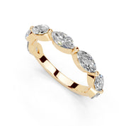 Marquise Marquise Half Eternity Band lab-grown diamond band in yellow gold