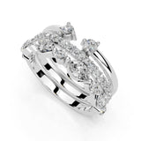 Marquise and Round Stacked Open Lab-Grown Diamond Band