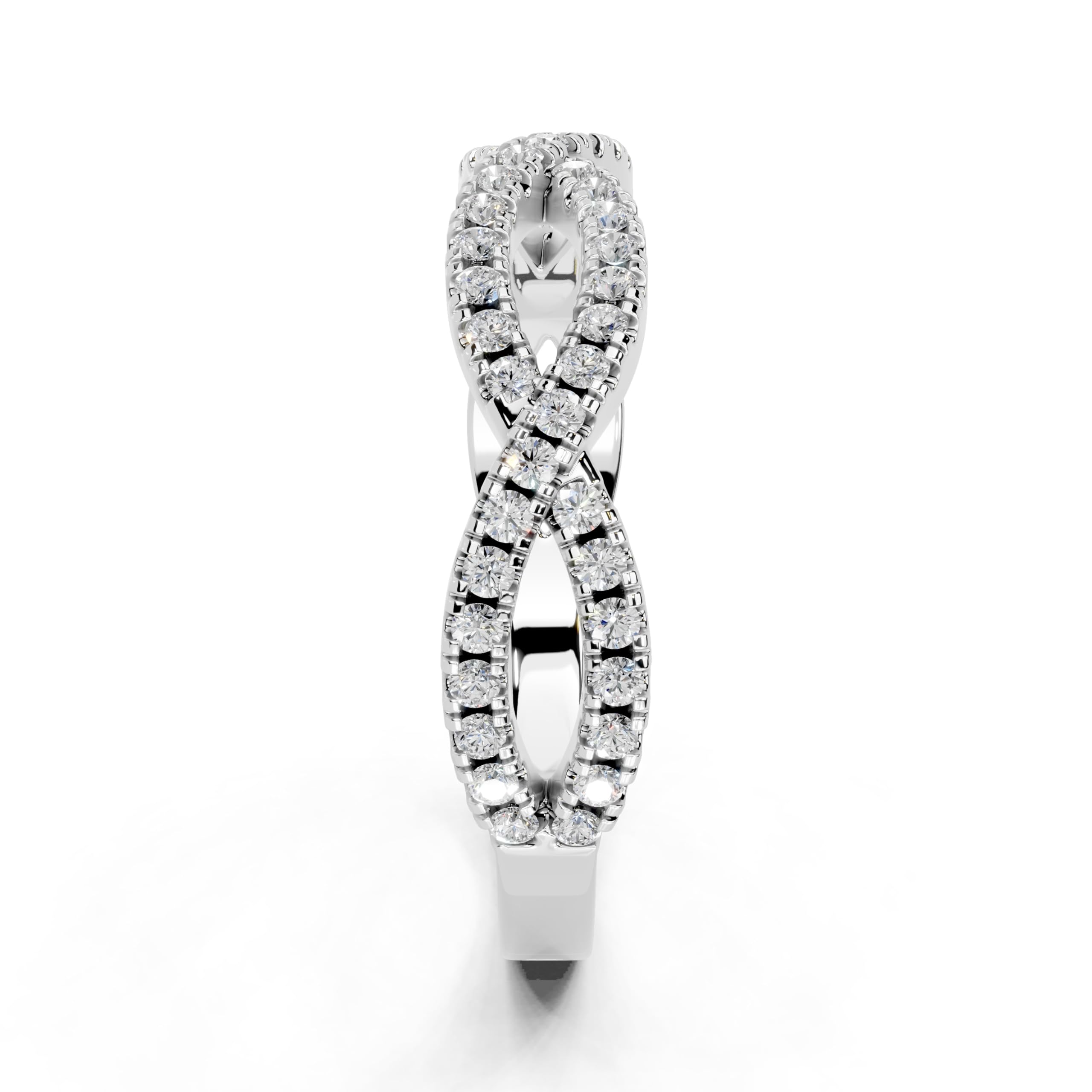 Twisted Pavé Band lab-grown diamond band in white gold / platinum