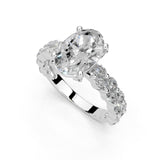 Oval Marquise Accent Band Lab-Grown Diamond Engagement Ring