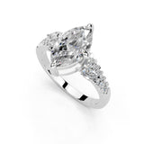 Marquise Side Stone Pavé Lab-Grown Diamond Engagement Ring