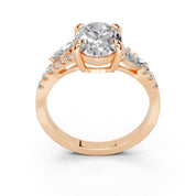 Oval Marquise Side Stone Pavé lab-grown diamond ring in rose gold