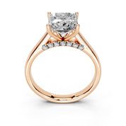 Princess Hidden Pavé Cathedral lab-grown diamond ring in rose gold