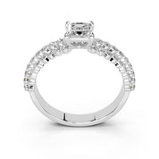 Asscher Multi-Row Pavé lab-grown diamond ring in rose gold