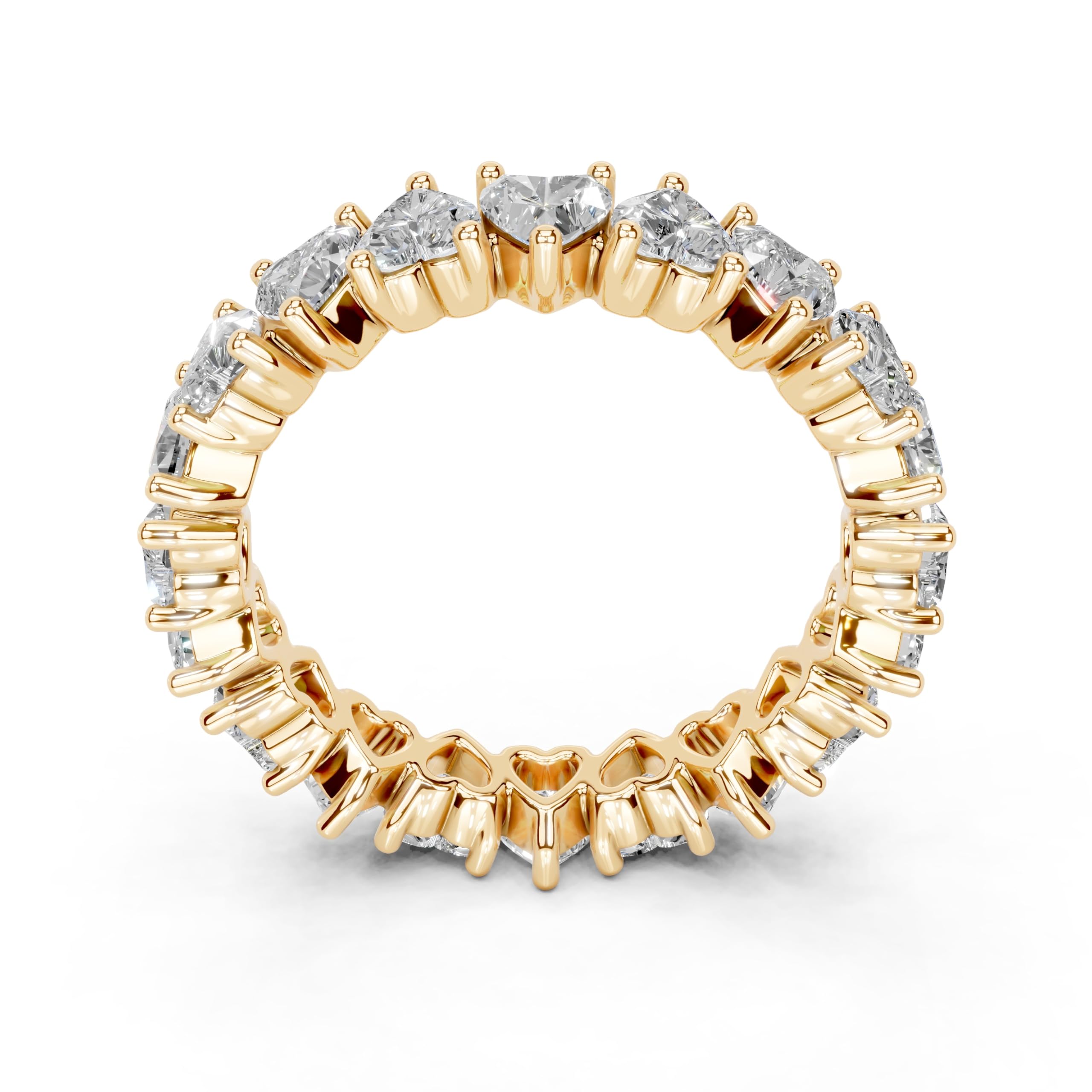 Heart Eternity Band lab-grown diamond band in yellow gold
