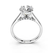 Round Hidden Pavé Cathedral lab-grown diamond ring in white gold / platinum