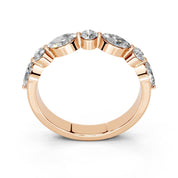 Marquise and Round Half Eternity Band lab-grown diamond band in rose gold