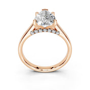 Pear Hidden Pavé Cathedral lab-grown diamond ring in rose gold