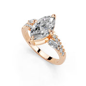 Marquise Marquise Side Stone Pavé lab-grown diamond ring in rose gold