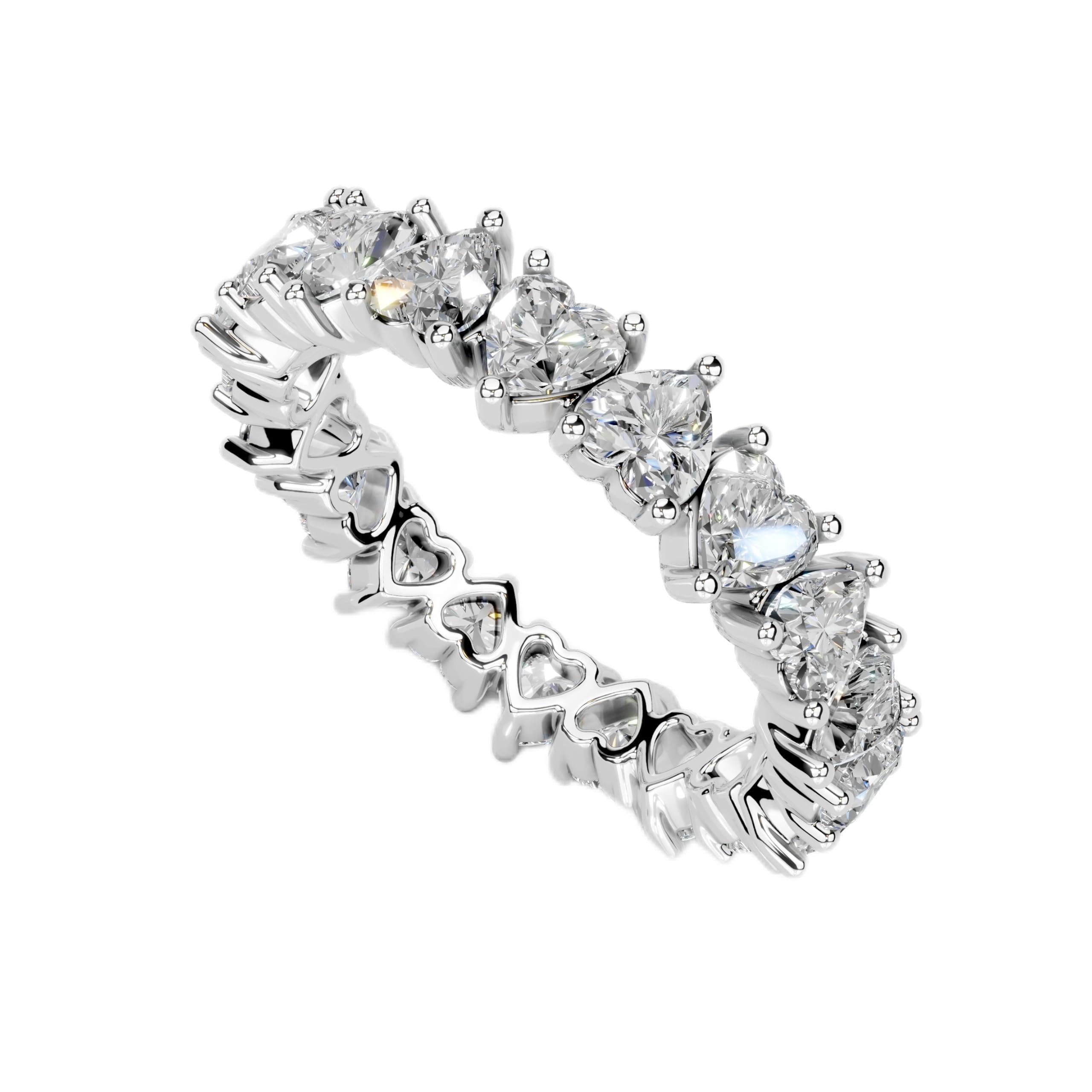 Heart Eternity Band lab-grown diamond band in white gold / platinum