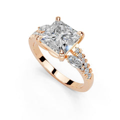 Princess Marquise Side Stone Pavé Lab-Grown Diamond Engagement Ring