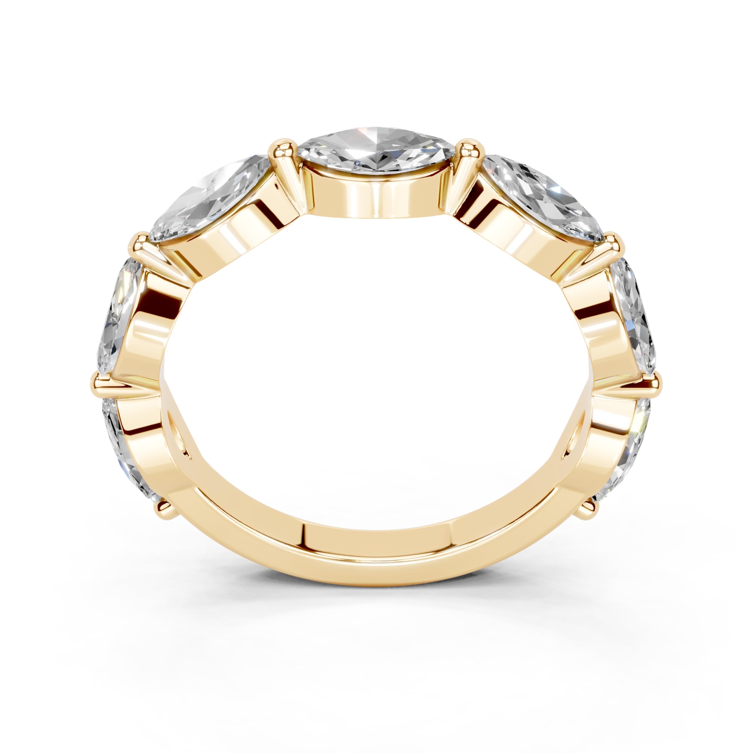 Marquise Marquise Half Eternity Band lab-grown diamond band in yellow gold