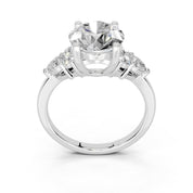 Round Pear Cluster Side Stone lab-grown diamond ring in white gold / platinum