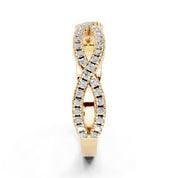 Twisted Pavé Band lab-grown diamond band in yellow gold