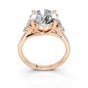 Round Marquise Cluster Side Stone lab-grown diamond ring in rose gold