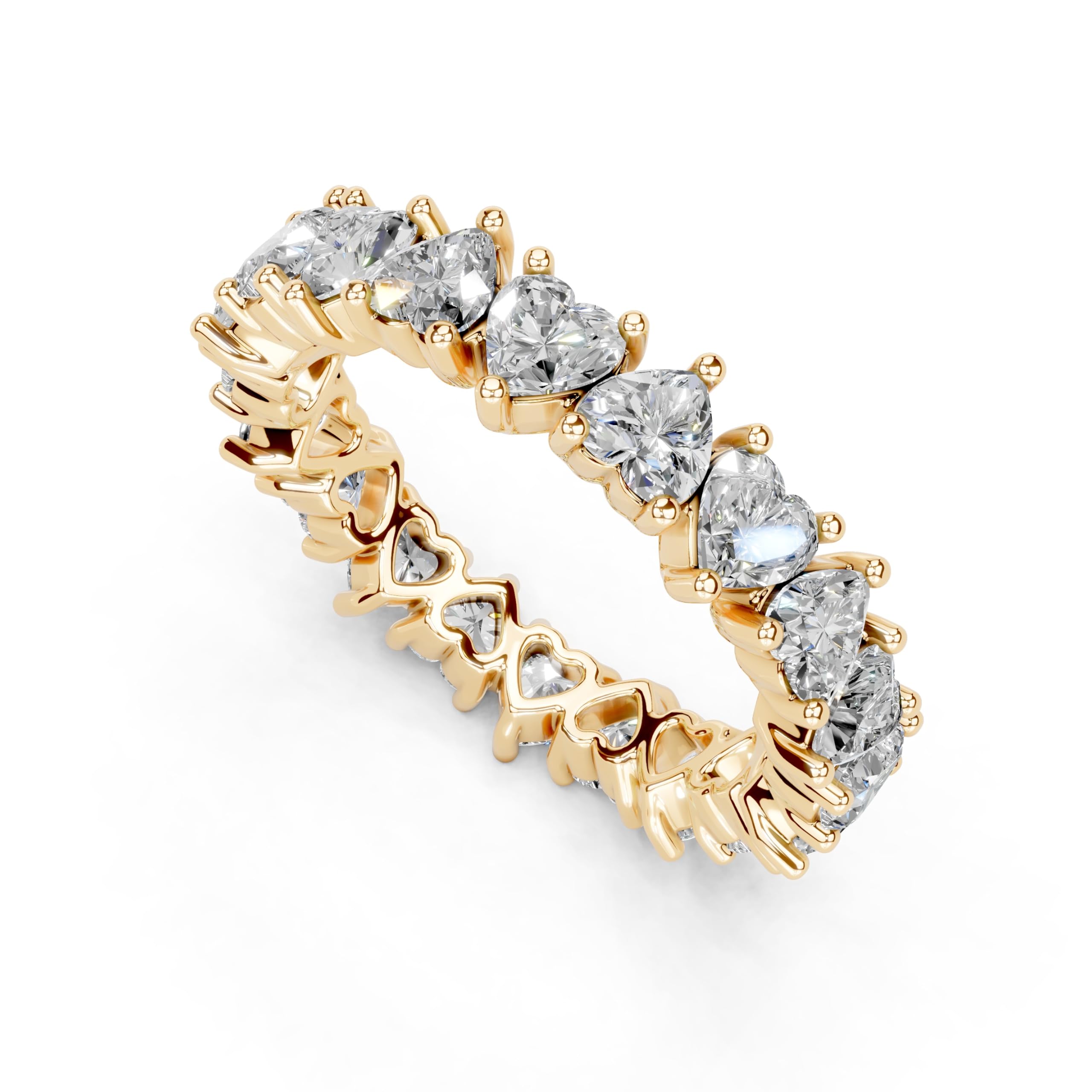 Heart Eternity Band lab-grown diamond band in yellow gold