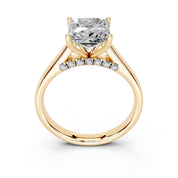Princess Hidden Pavé Cathedral lab-grown diamond ring in yellow gold