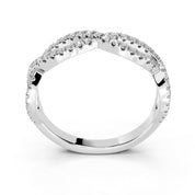 Twisted Pavé Band lab-grown diamond band in white gold / platinum