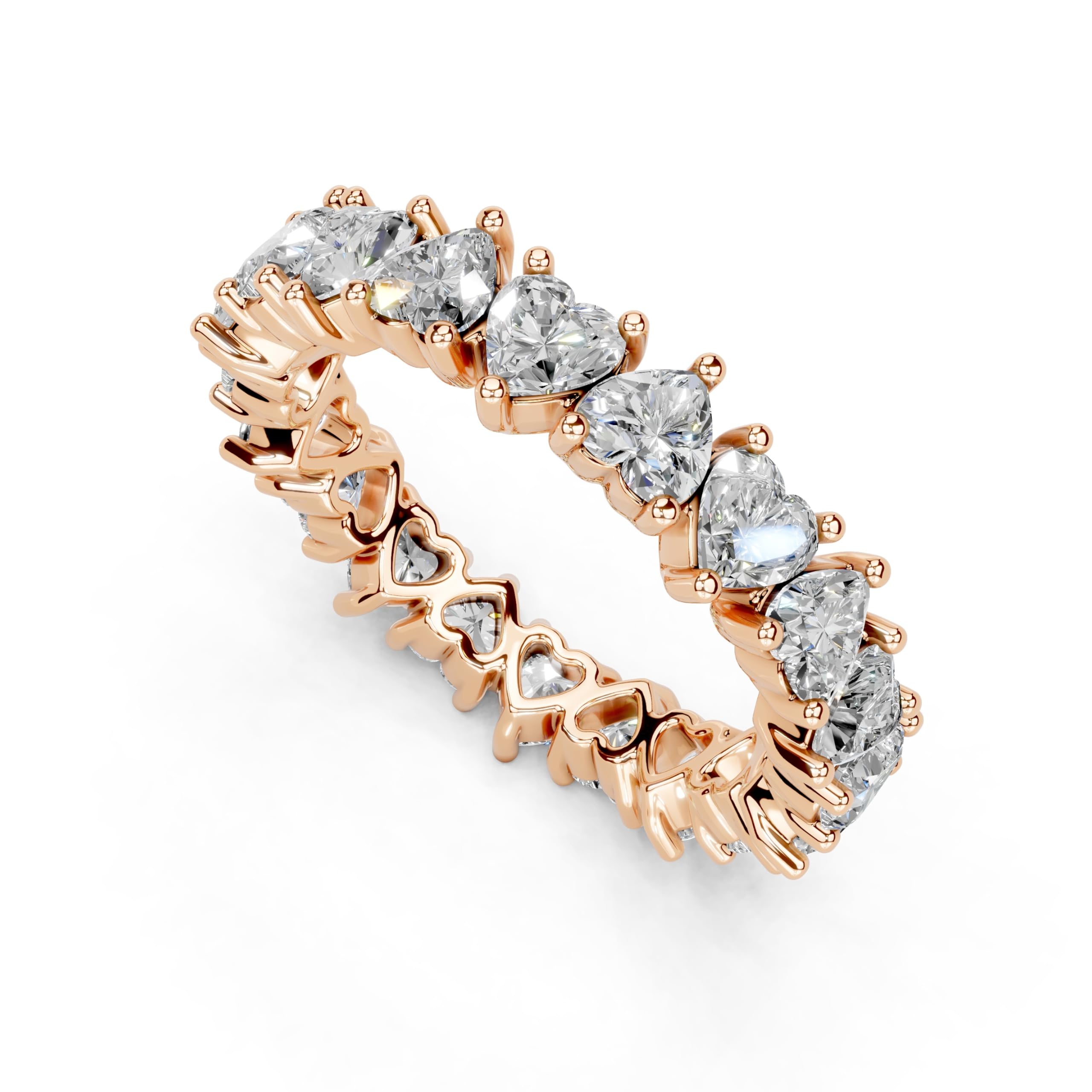 Heart Eternity Band lab-grown diamond band in rose gold