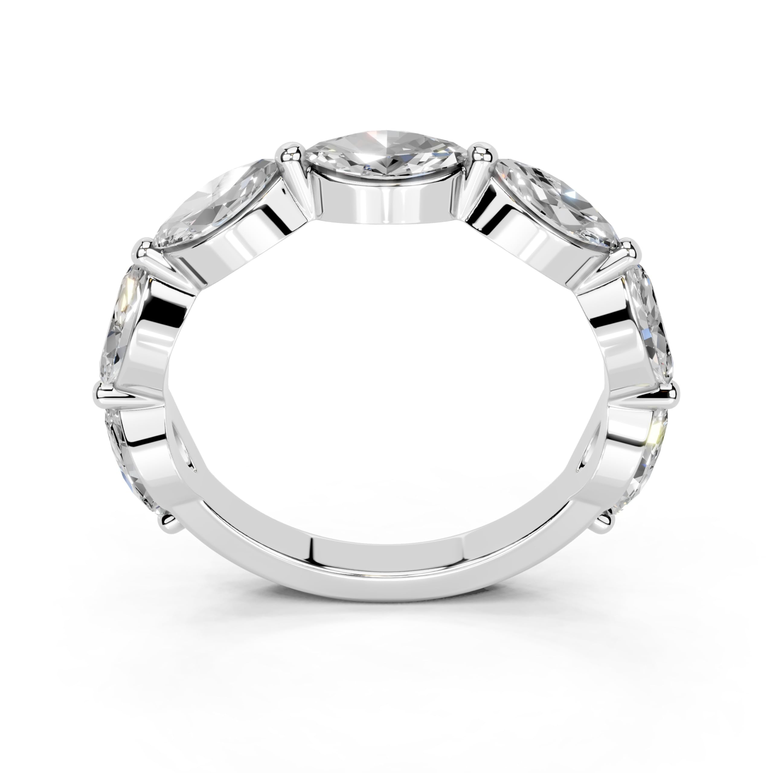 Marquise Marquise Half Eternity Band lab-grown diamond band in white gold / platinum