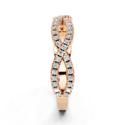 Twisted Pavé Band lab-grown diamond band in rose gold