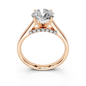 Round Hidden Pavé Cathedral lab-grown diamond ring in rose gold