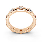 Bezel Station Band lab-grown diamond band in rose gold