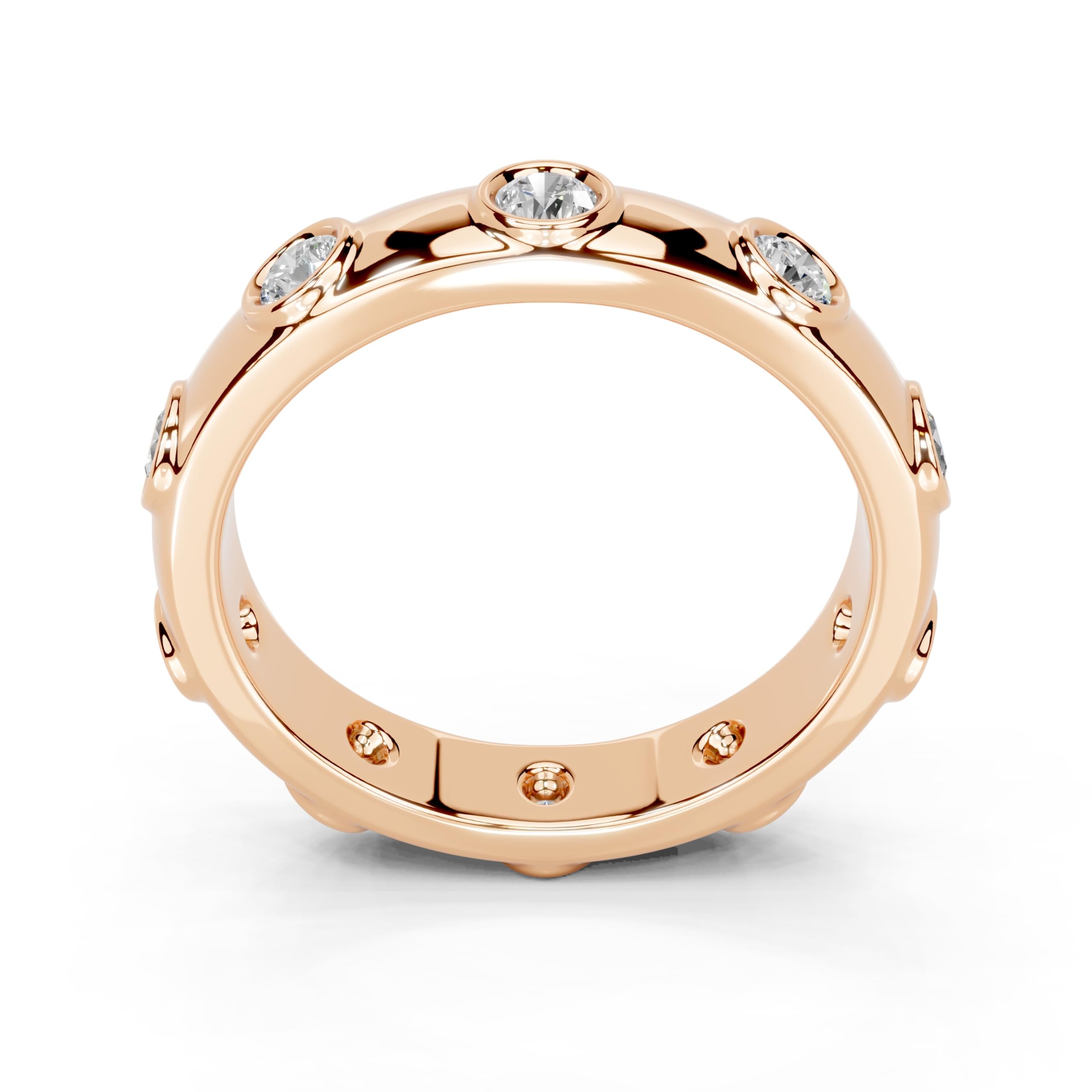 Bezel Station Band lab-grown diamond band in rose gold