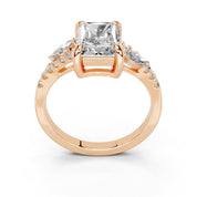 Radiant Marquise Side Stone Pavé lab-grown diamond ring in rose gold