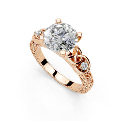 Round Filigree Vintage Solitaire Lab-Grown Diamond Engagement Ring