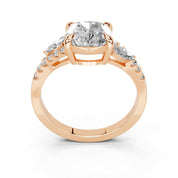 Cushion Marquise Side Stone Pavé lab-grown diamond ring in rose gold
