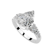 Pear Marquise Side Stone Pavé lab-grown diamond ring in white gold / platinum