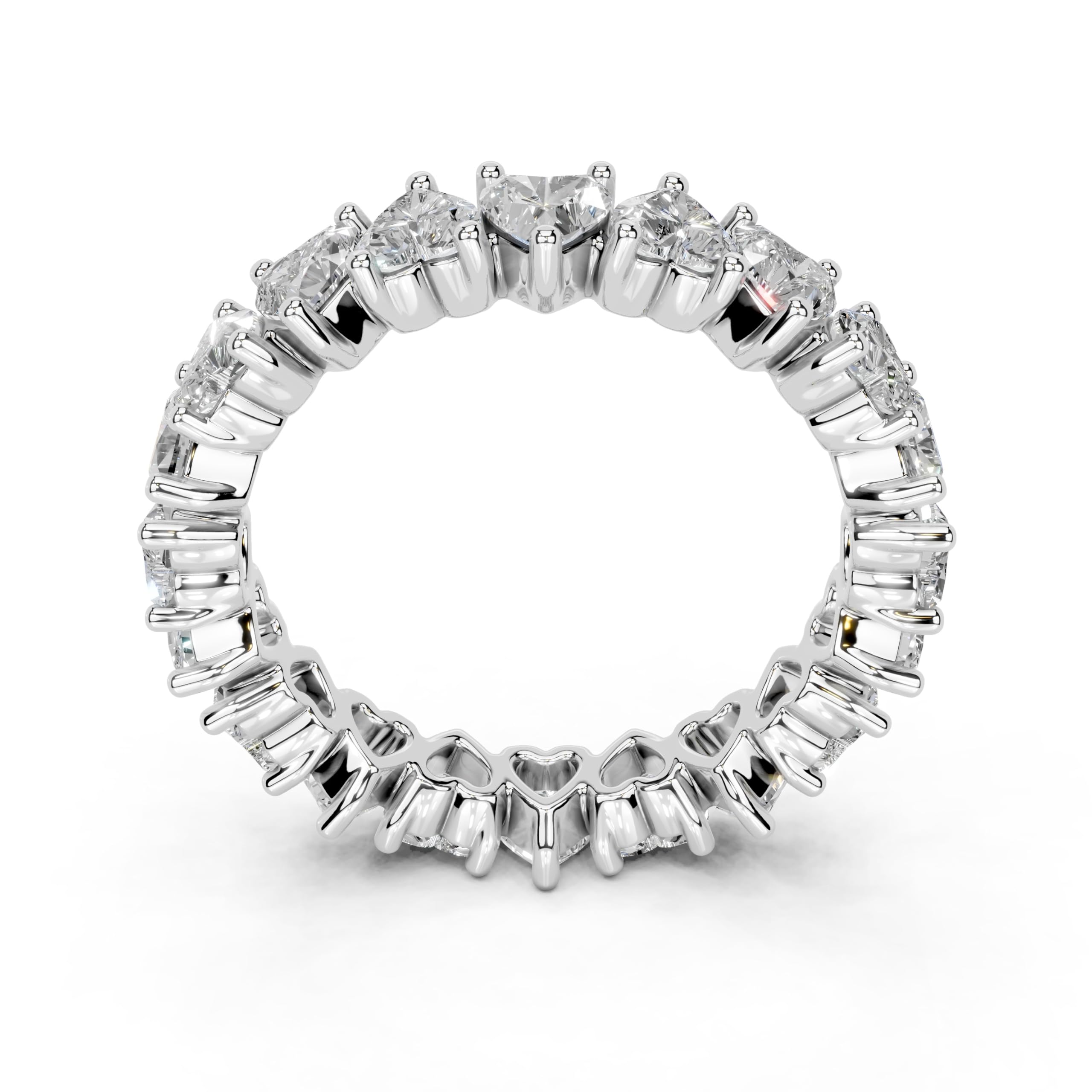 Heart Eternity Band lab-grown diamond band in white gold / platinum