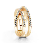 Round Crisscross Pavé Band lab-grown diamond band in yellow gold