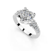 Heart Marquise Side Stone Pavé lab-grown diamond ring in rose gold