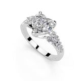 Heart Marquise Side Stone Pavé Lab-Grown Diamond Engagement Ring